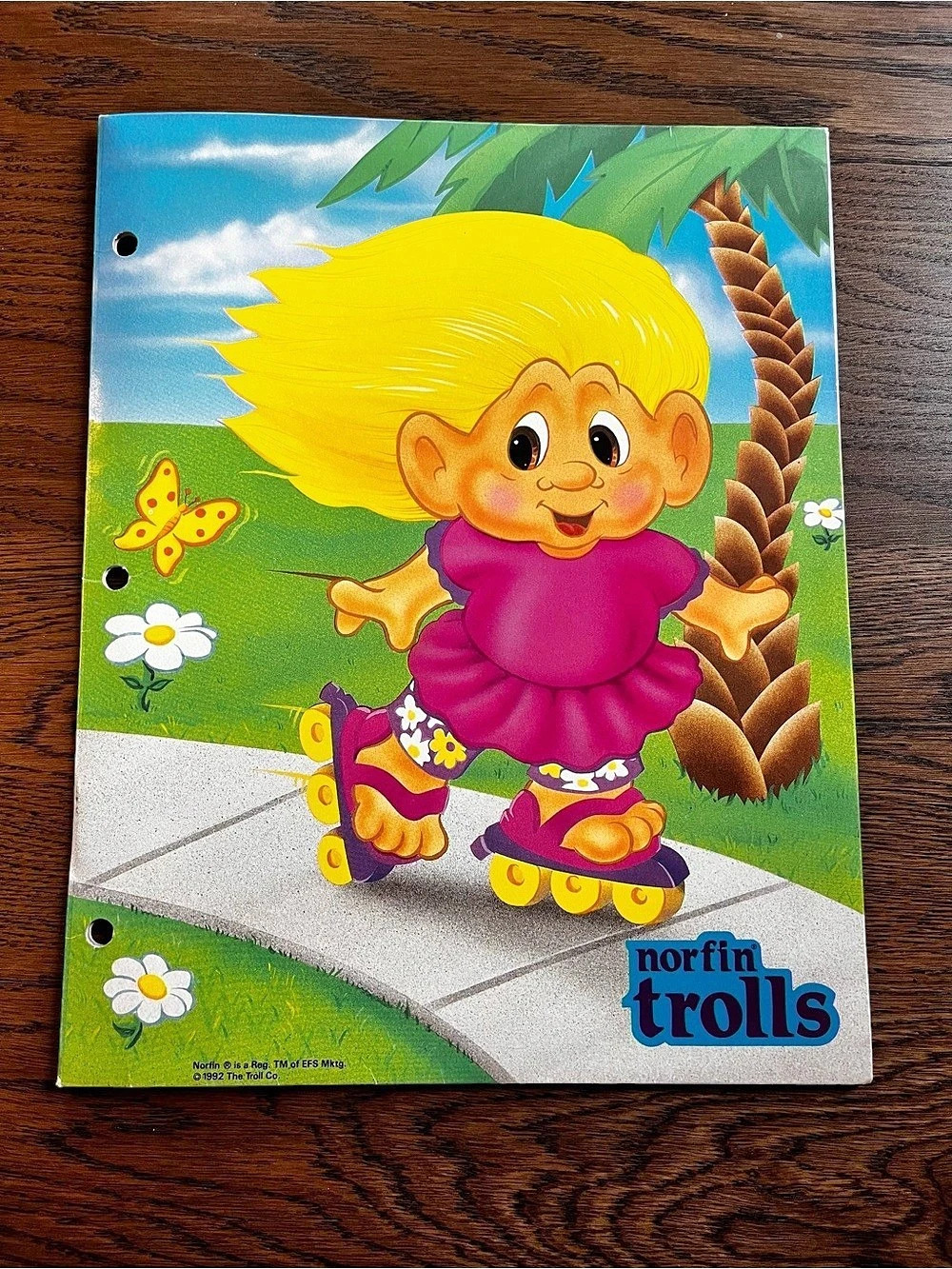 Vintage 1992 Norfin Trolls Pocket Folder – Original 90s School Supply